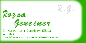 rozsa gemeiner business card